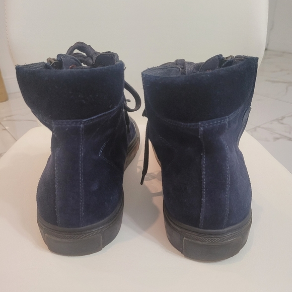 Moschino Men's Navy High-Top Sneakers Size 46/11.5 Made Italy - Picture 4 of 14